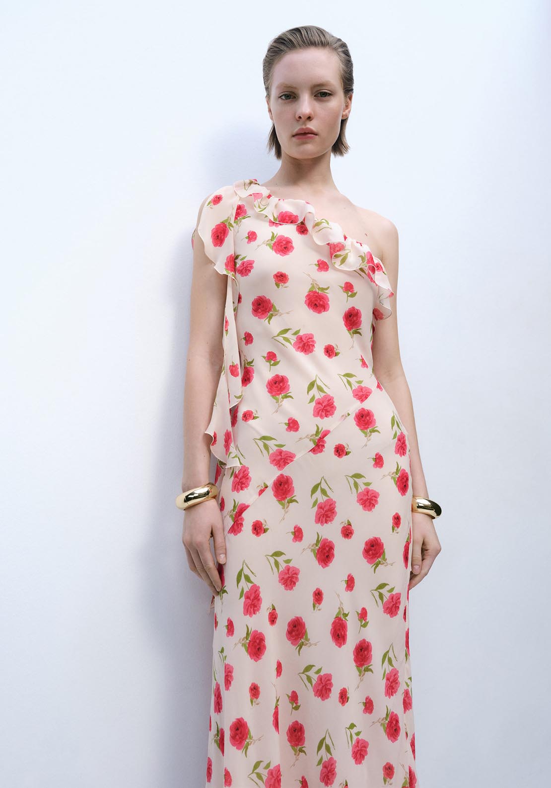 Mango Floral Dress - Light Beige 1 Shaws Department Stores