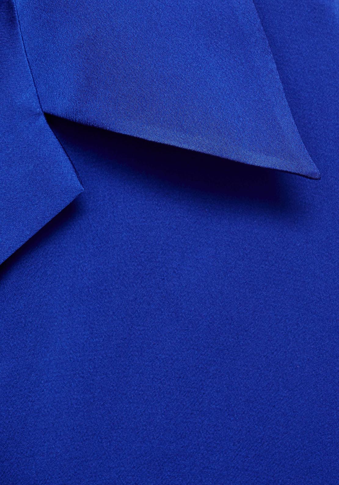 Mango Short Sleeve Satin Shirt - Dark Blue 11 Shaws Department Stores