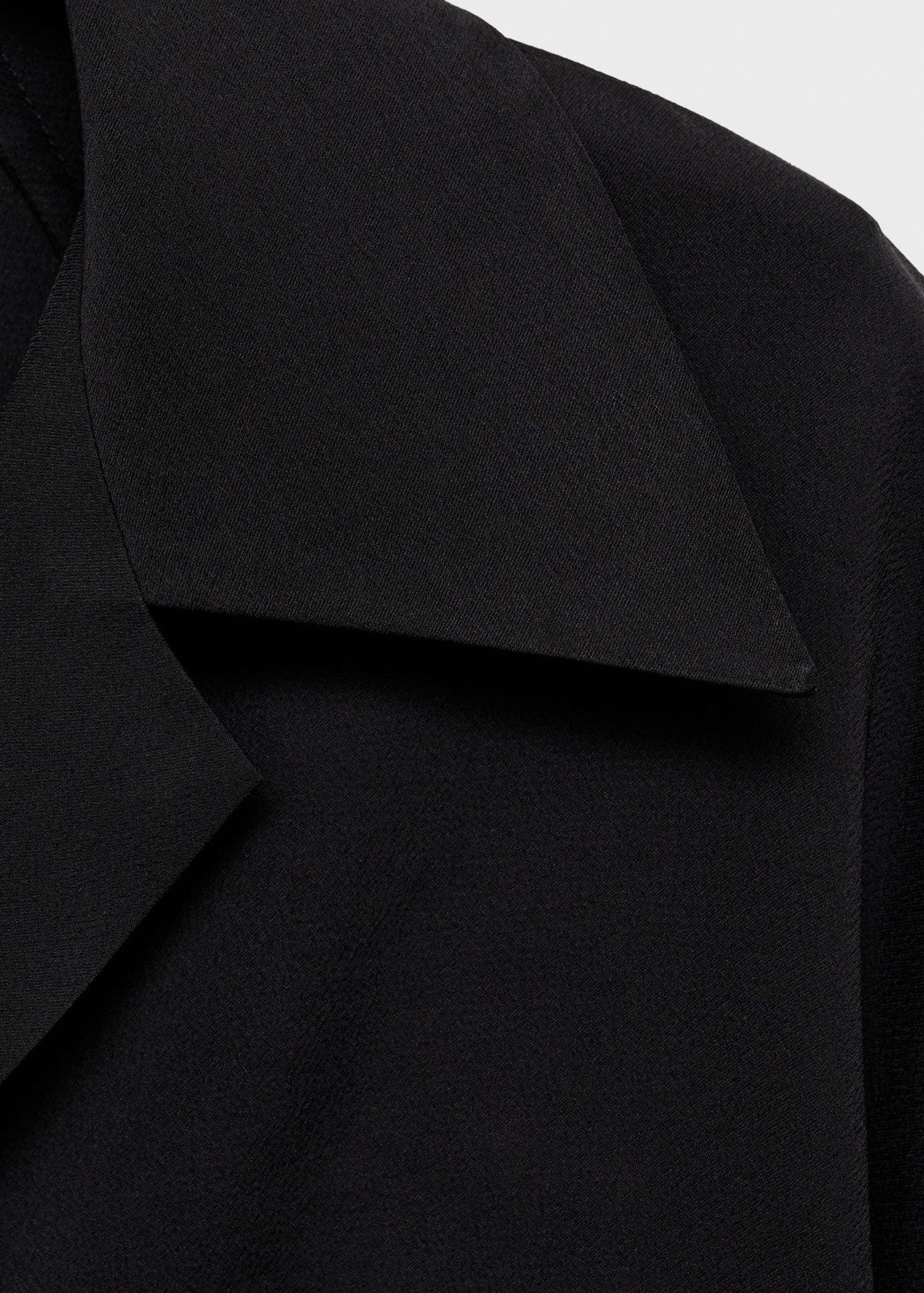 Mango Short-sleeved satin shirt - Black 7 Shaws Department Stores
