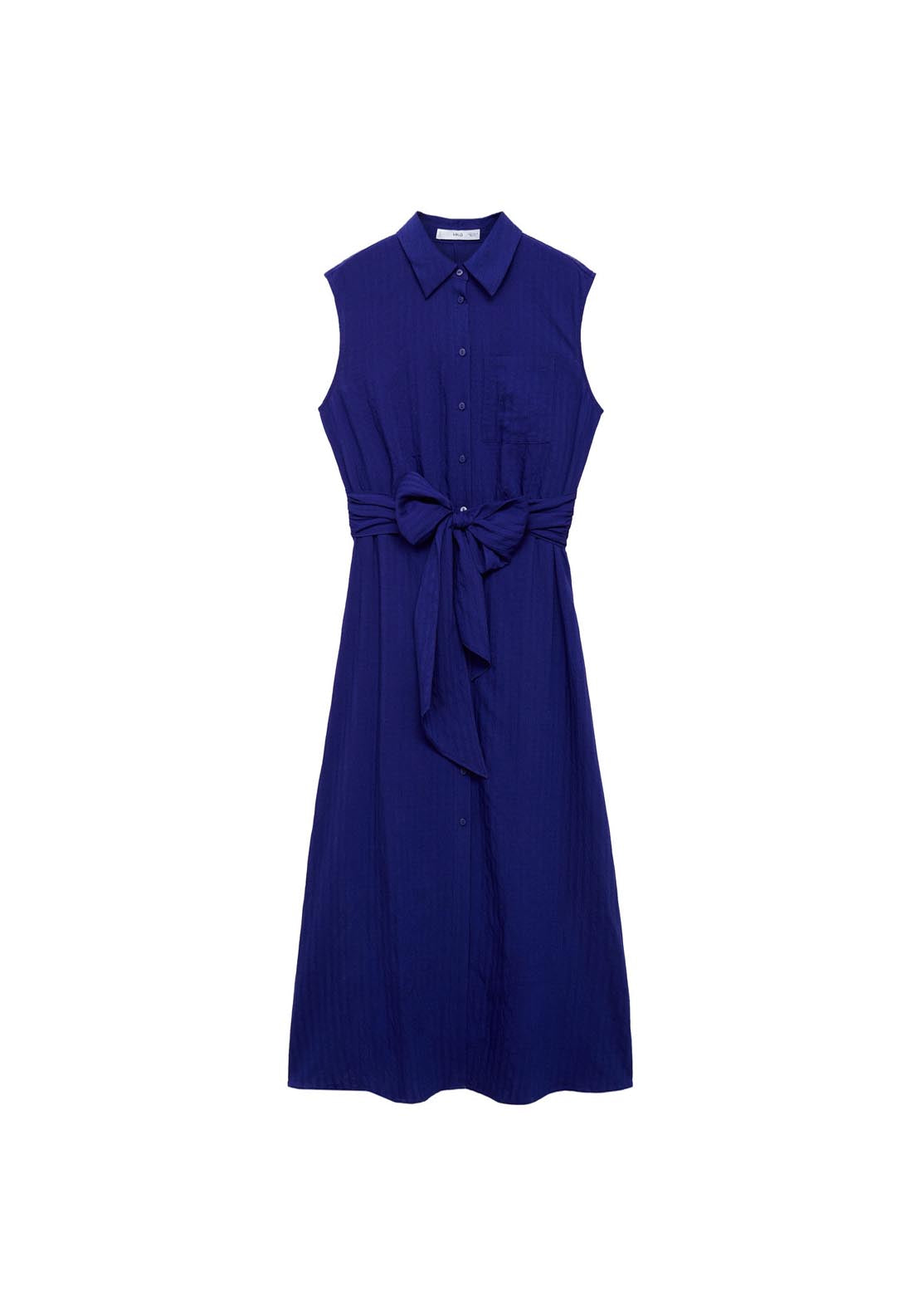 Mango Bow Shirt Dress - Medium Blue 7 Shaws Department Stores