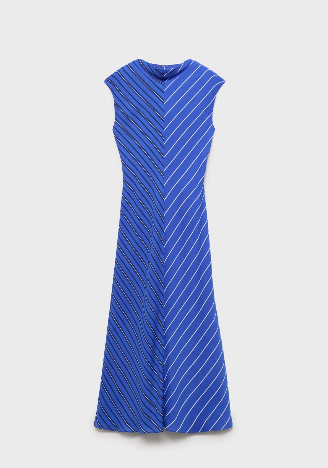 Mango Combined Striped Flared Dress - Medium Blue 9 Shaws Department Stores