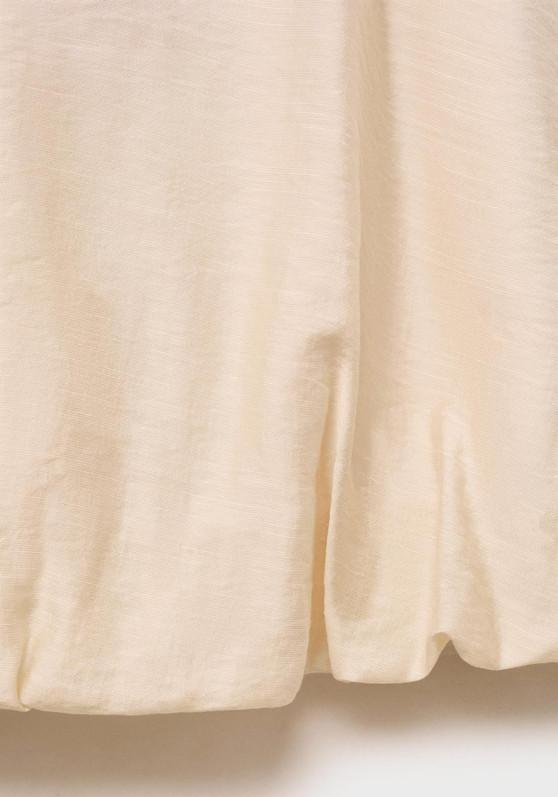 Mango Lyocell Blend Top With Puffed Hem - Light Beige 7 Shaws Department Stores