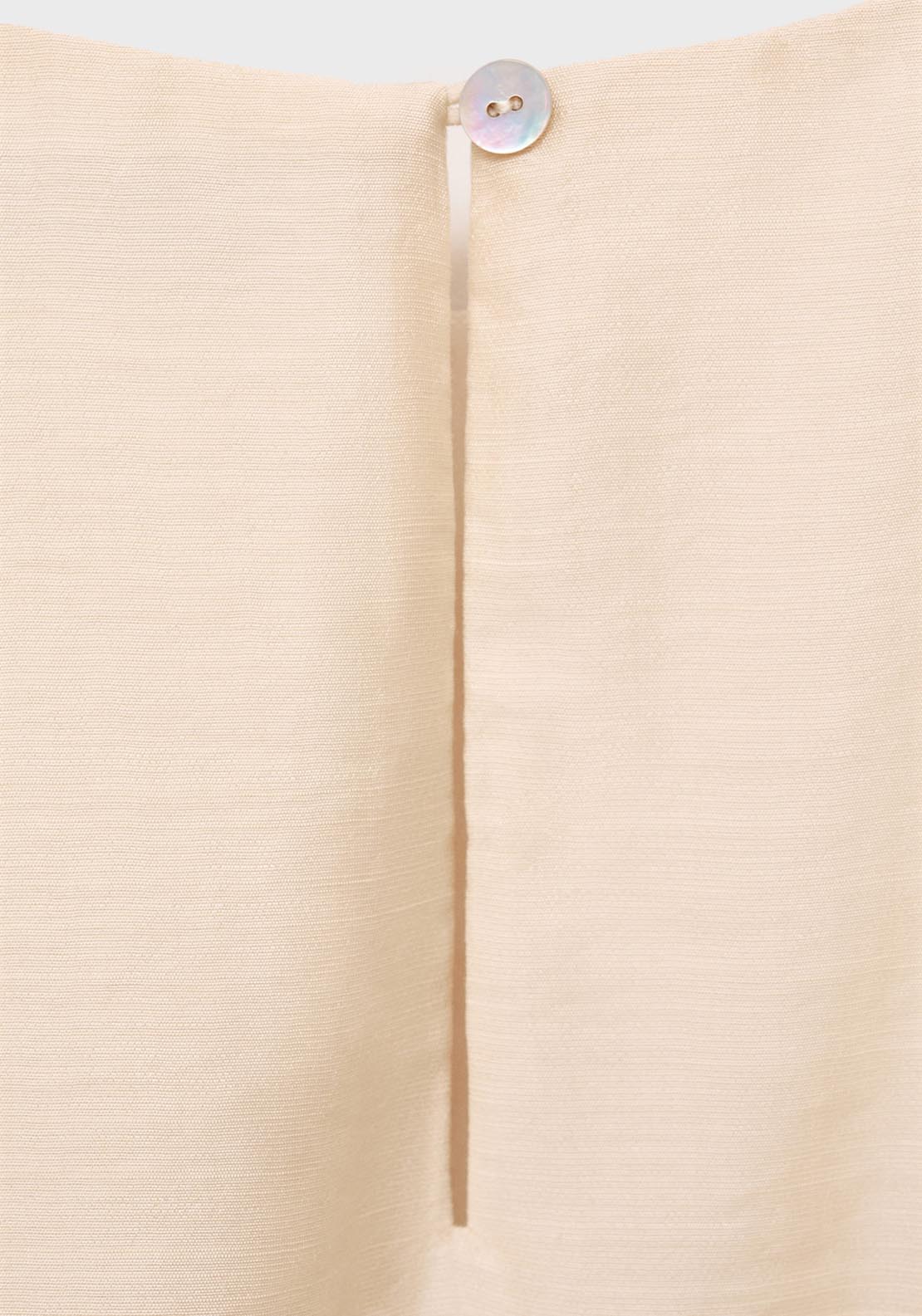 Mango Lyocell Blend Top With Puffed Hem - Light Beige 5 Shaws Department Stores