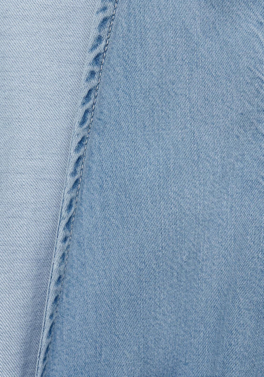 Mango Lyocell Top With Tie Closure - Open Blue 7 Shaws Department Stores