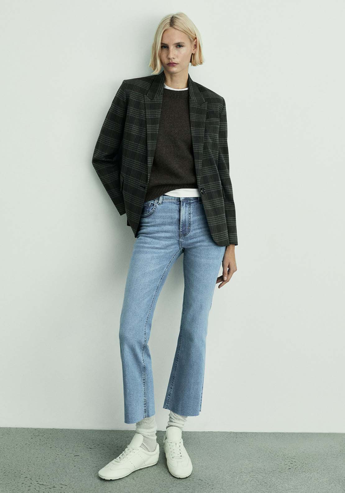 Mango Sienna flared cropped jeans - Open Blue 2 Shaws Department Stores