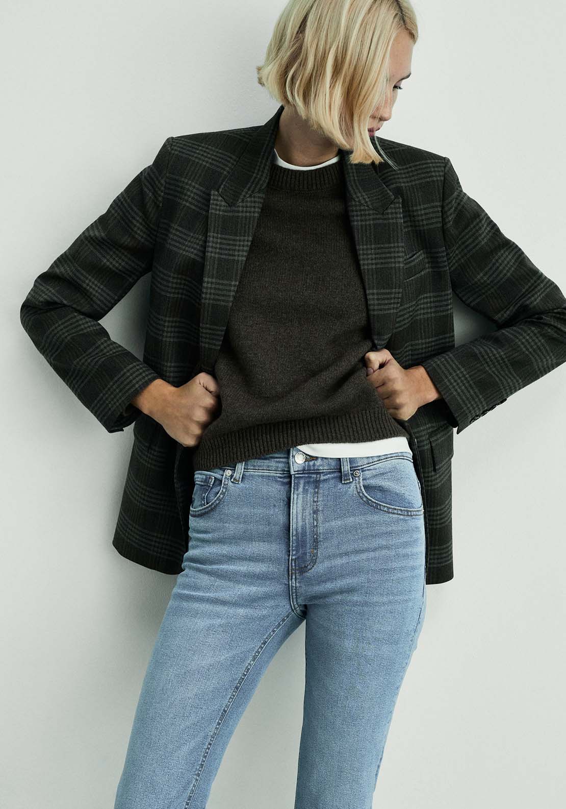 Mango Sienna flared cropped jeans - Open Blue 6 Shaws Department Stores