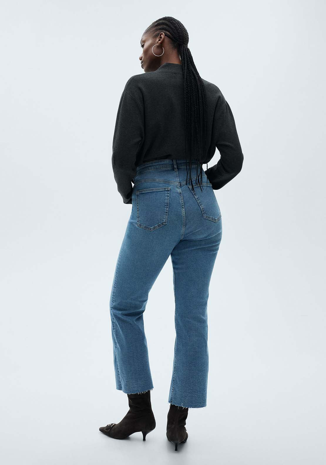 Mango Sienna flared cropped jeans - Open Blue 11 Shaws Department Stores