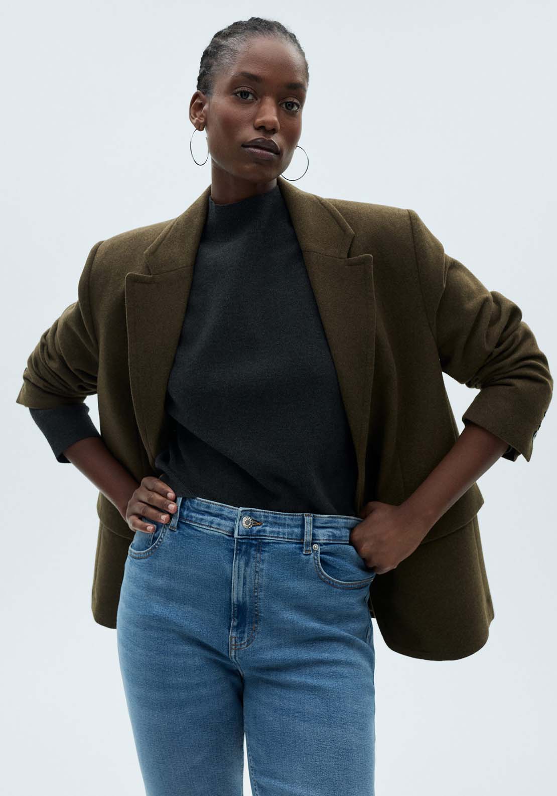 Mango Sienna flared cropped jeans - Open Blue 10 Shaws Department Stores