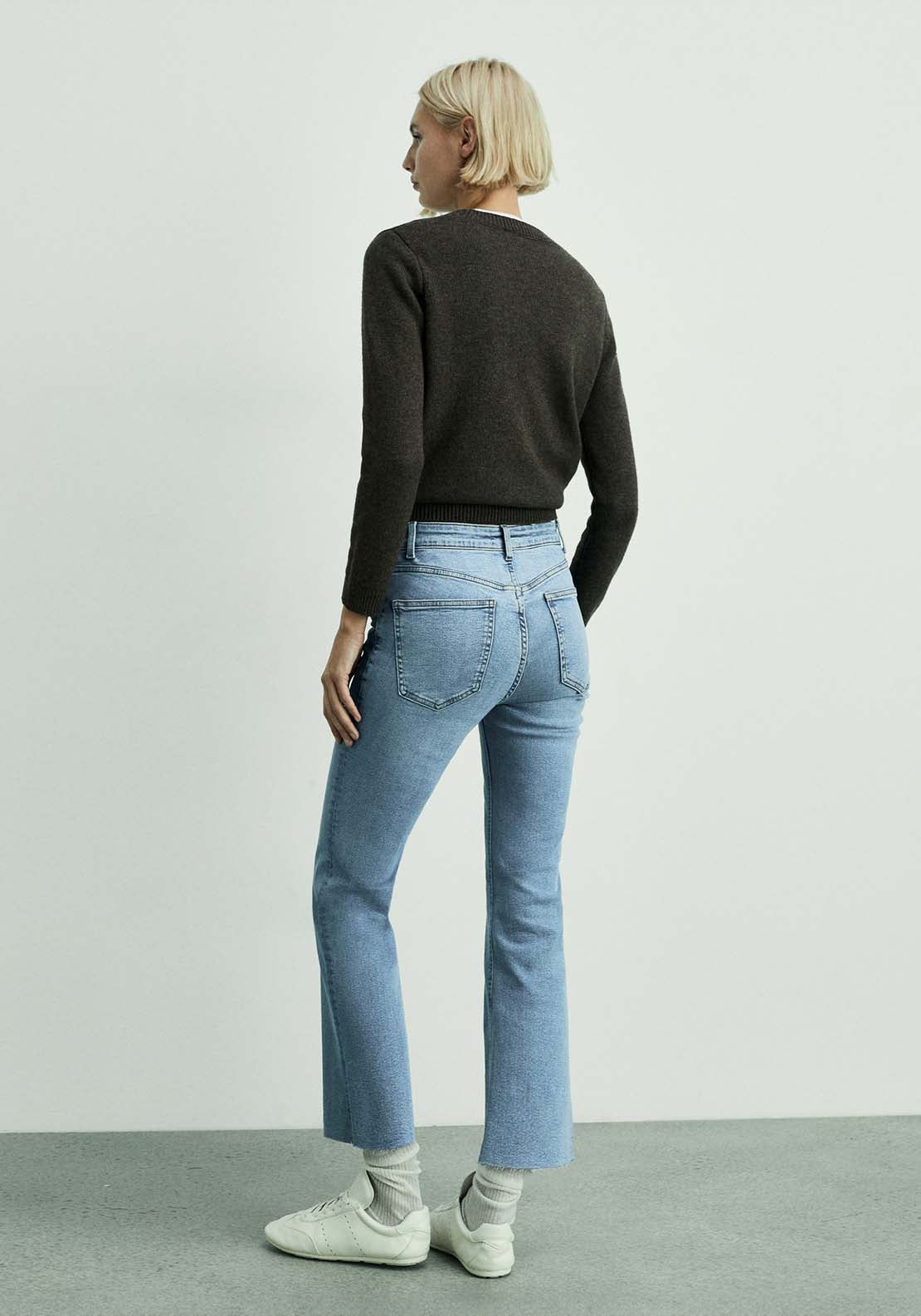 Mango Sienna flared cropped jeans - Open Blue 3 Shaws Department Stores