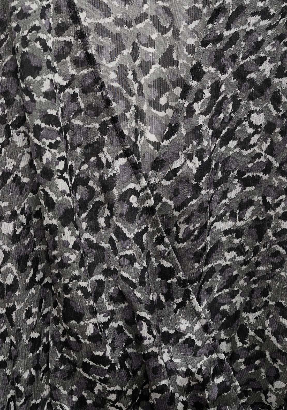 Mango Animal-print ruffled dress - Black 5 Shaws Department Stores