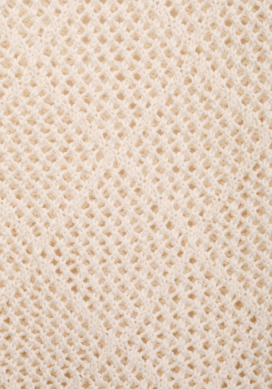 Mango Openwork knit cotton sweater - Light Beige 5 Shaws Department Stores
