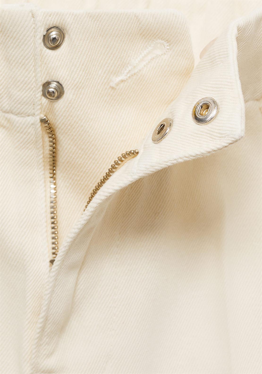 Mango High-waisted wide-leg cotton pants - Light Beige 6 Shaws Department Stores