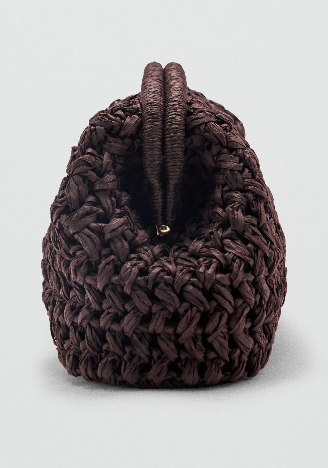Mango Natural Fiber Clutch Bag - Dark Brown 3 Shaws Department Stores