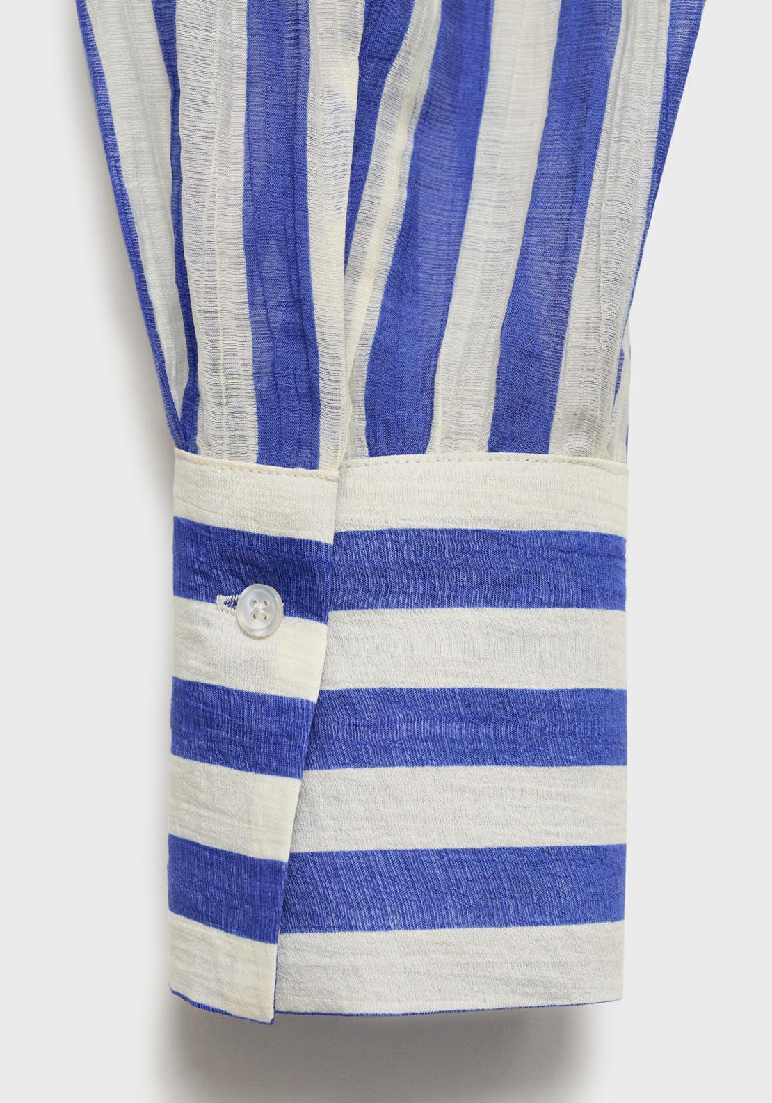 Mango Striped Lyocell Shirt - Light/pastel Blue 7 Shaws Department Stores