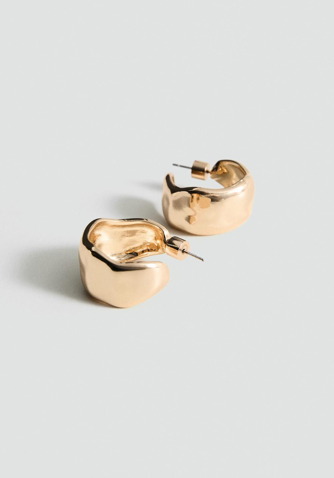 Mango Twisted hoop earrings - Gold 2 Shaws Department Stores