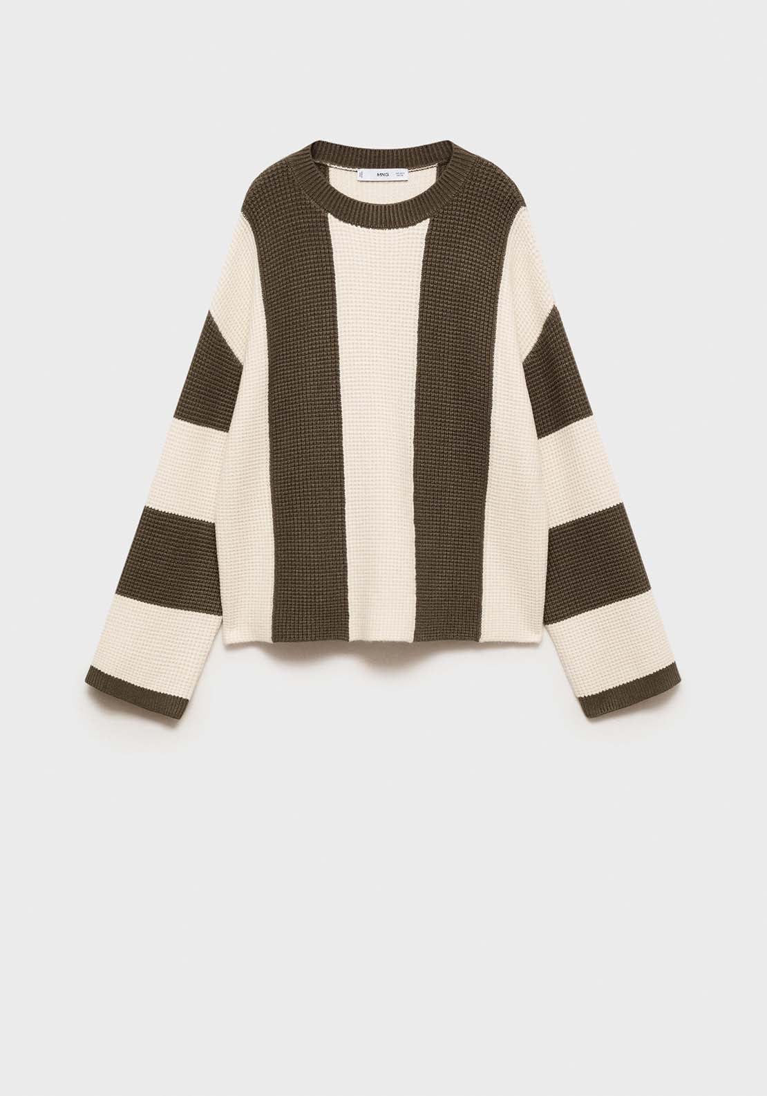 Mango Knit striped sweater - Beige/khaki 8 Shaws Department Stores