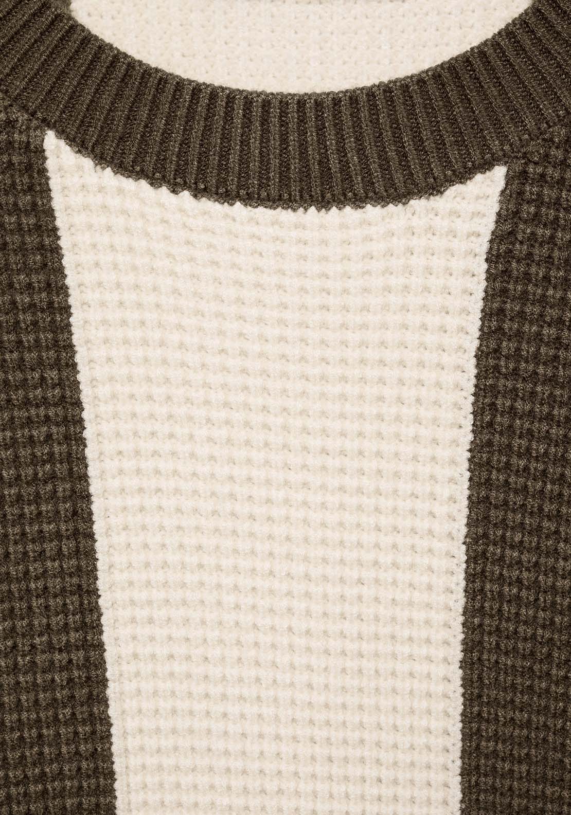 Mango Knit striped sweater - Beige/khaki 6 Shaws Department Stores