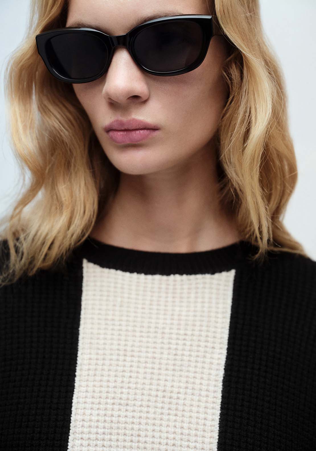 Mango Knit striped sweater - Black 4 Shaws Department Stores