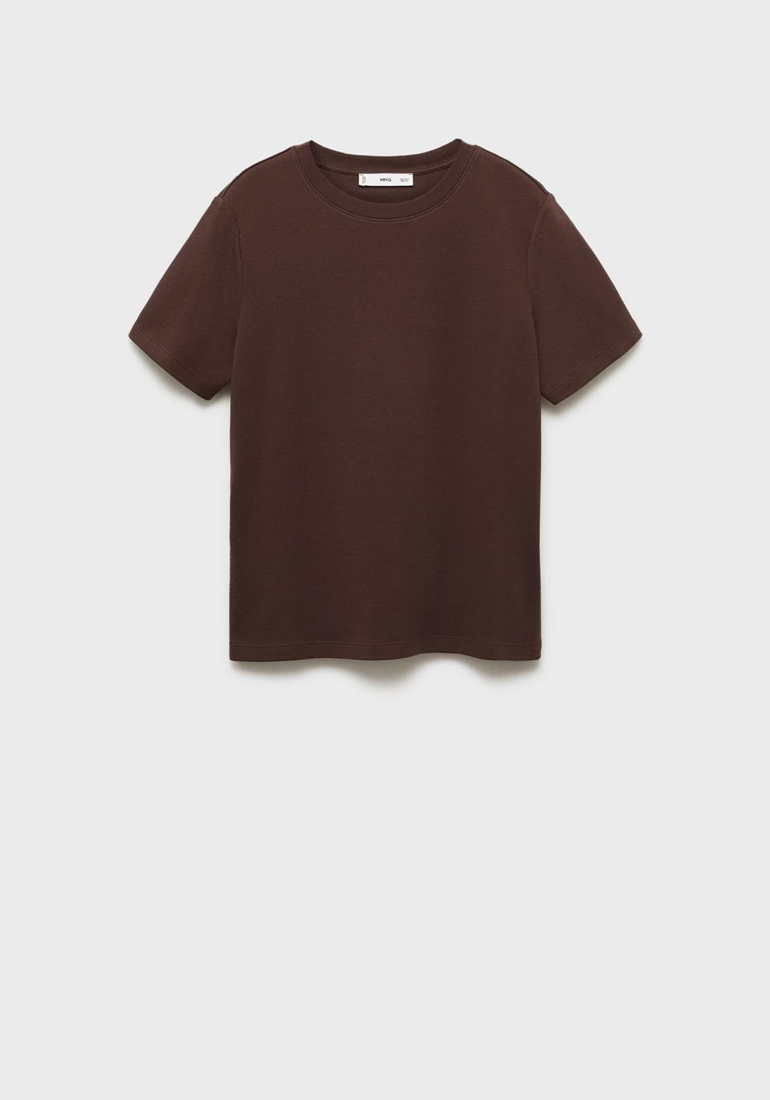 Mango Short Sleeve T-Shirt - Dark Brown 8 Shaws Department Stores