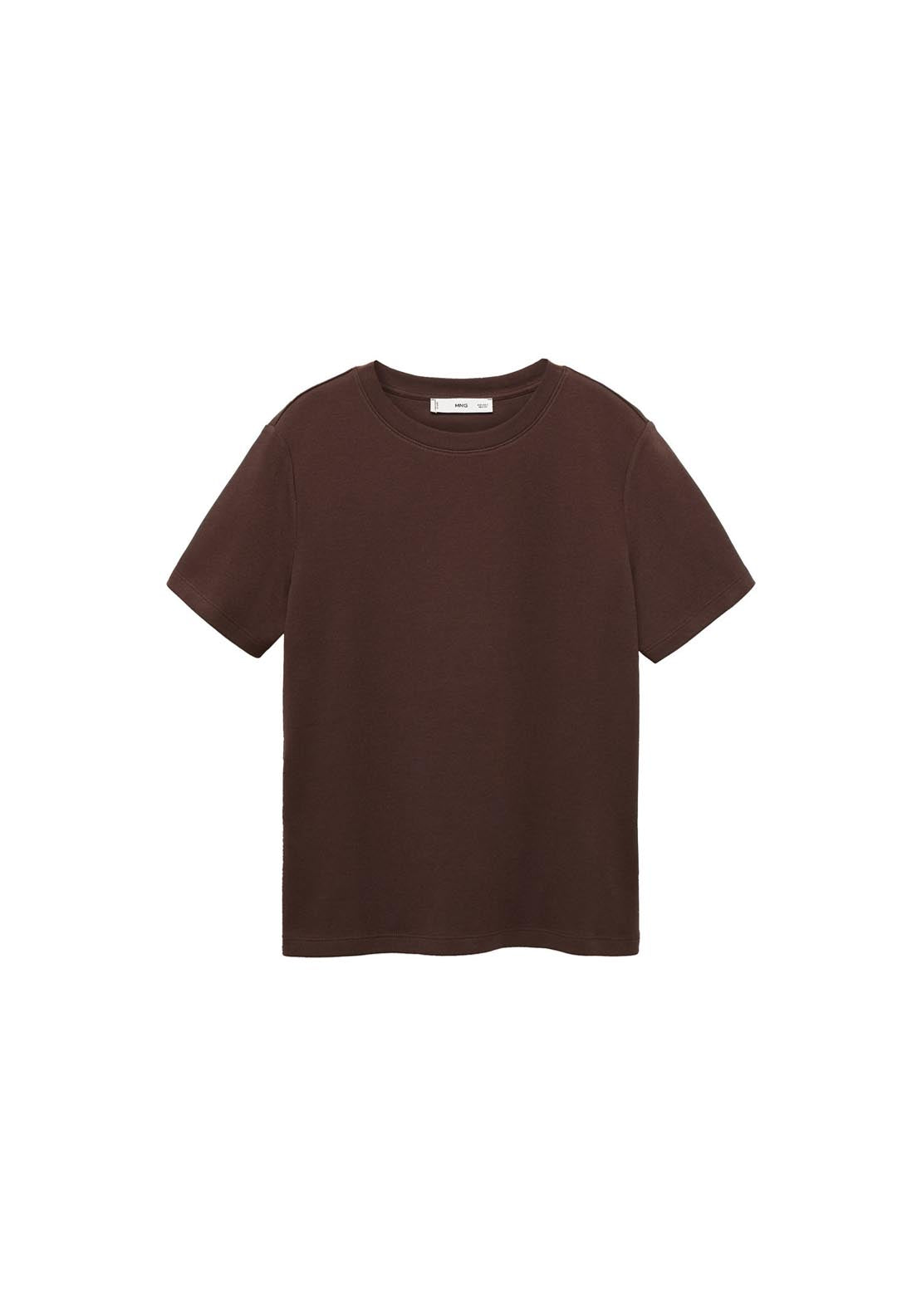 Mango Short Sleeve T-Shirt - Dark Brown 9 Shaws Department Stores