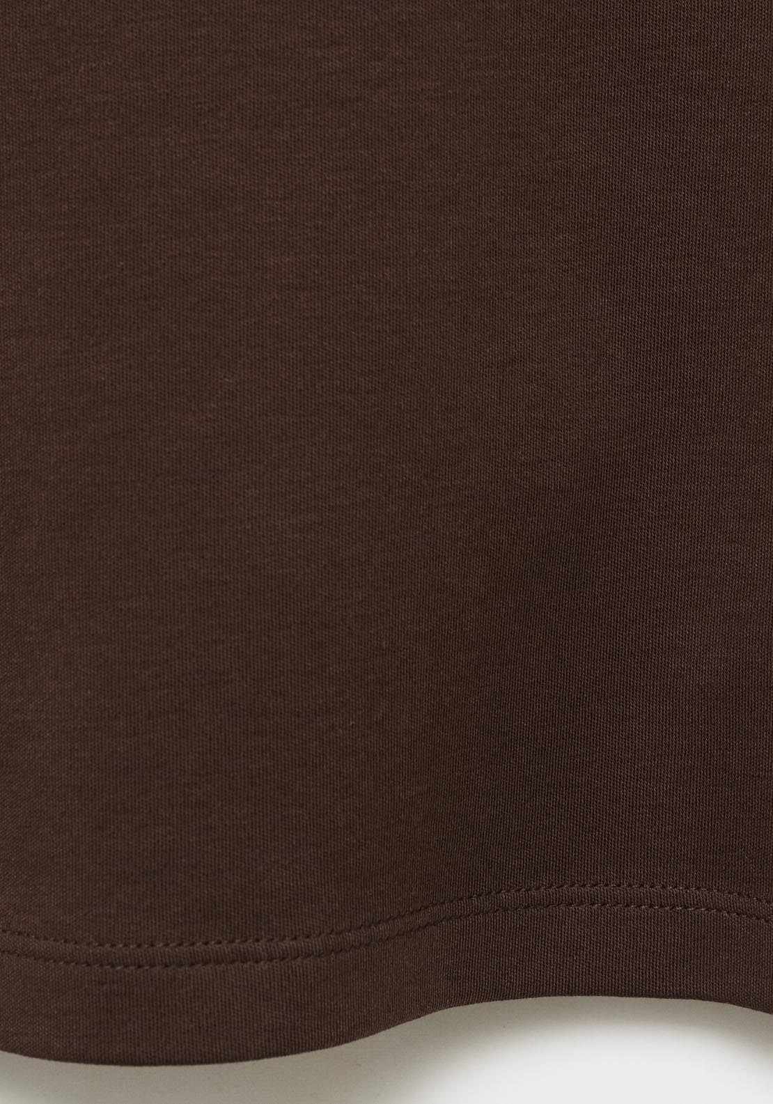 Mango Short Sleeve T-Shirt - Dark Brown 10 Shaws Department Stores