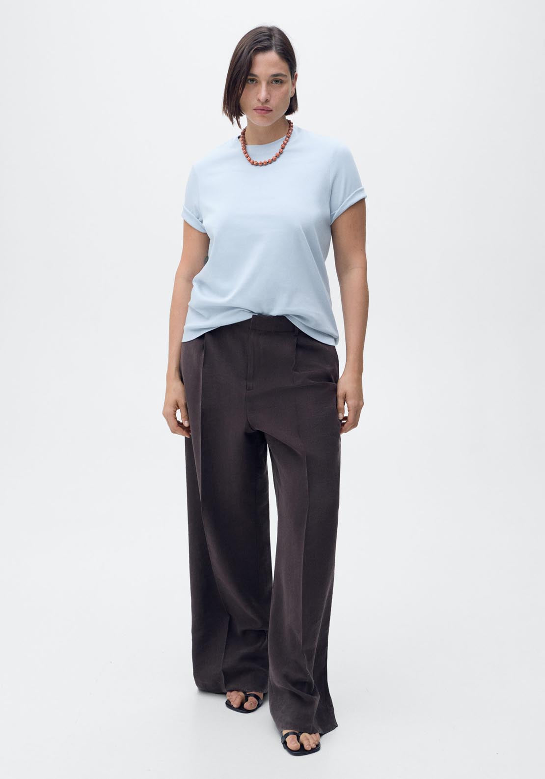 Mango Short Sleeve T-Shirt - Light/pastel Blue 6 Shaws Department Stores
