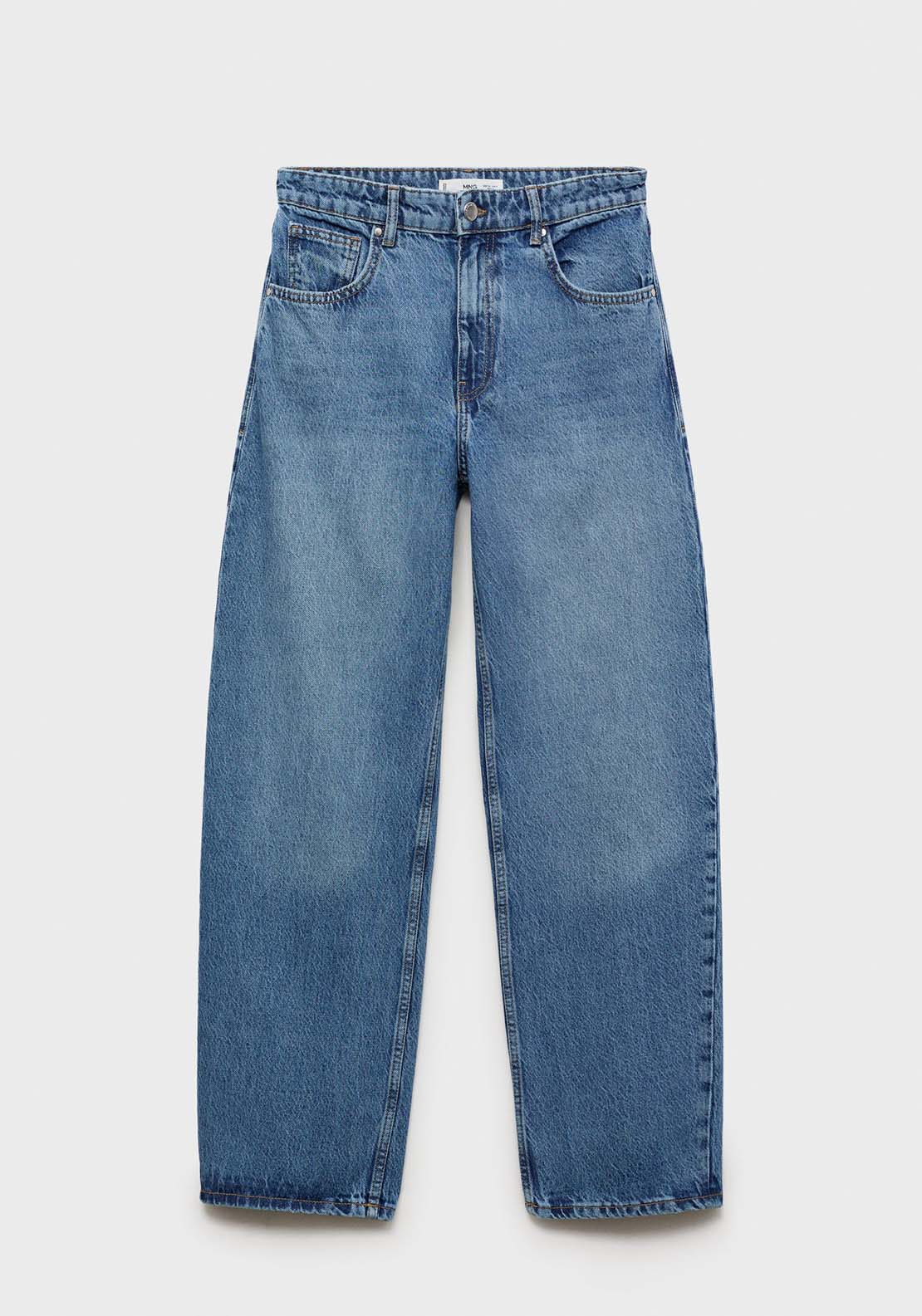 Mango High-rise balloon jeans - Open Blue 1 Shaws Department Stores