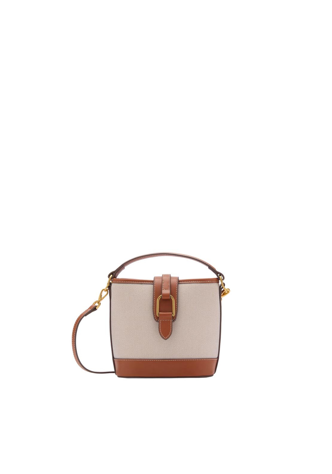 Mango Contrast Canvas Bucket Bag - Medium Brown 6 Shaws Department Stores