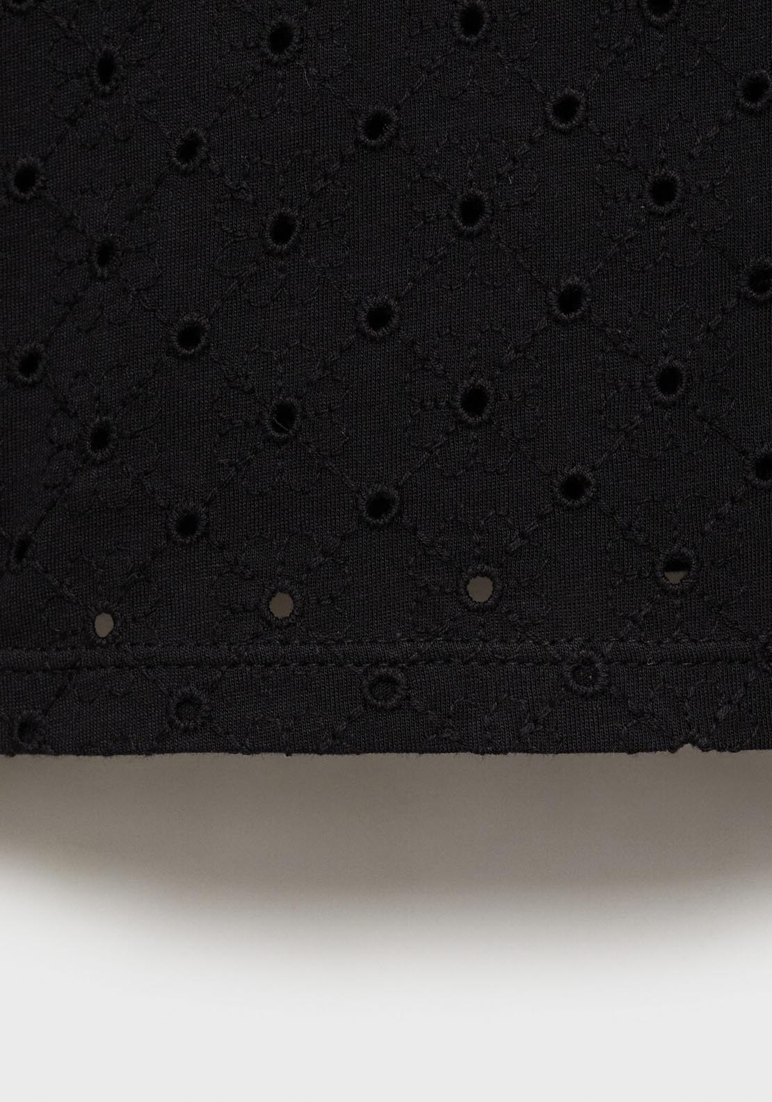 Mango Embroidered Openwork T-Shirt - Black 11 Shaws Department Stores