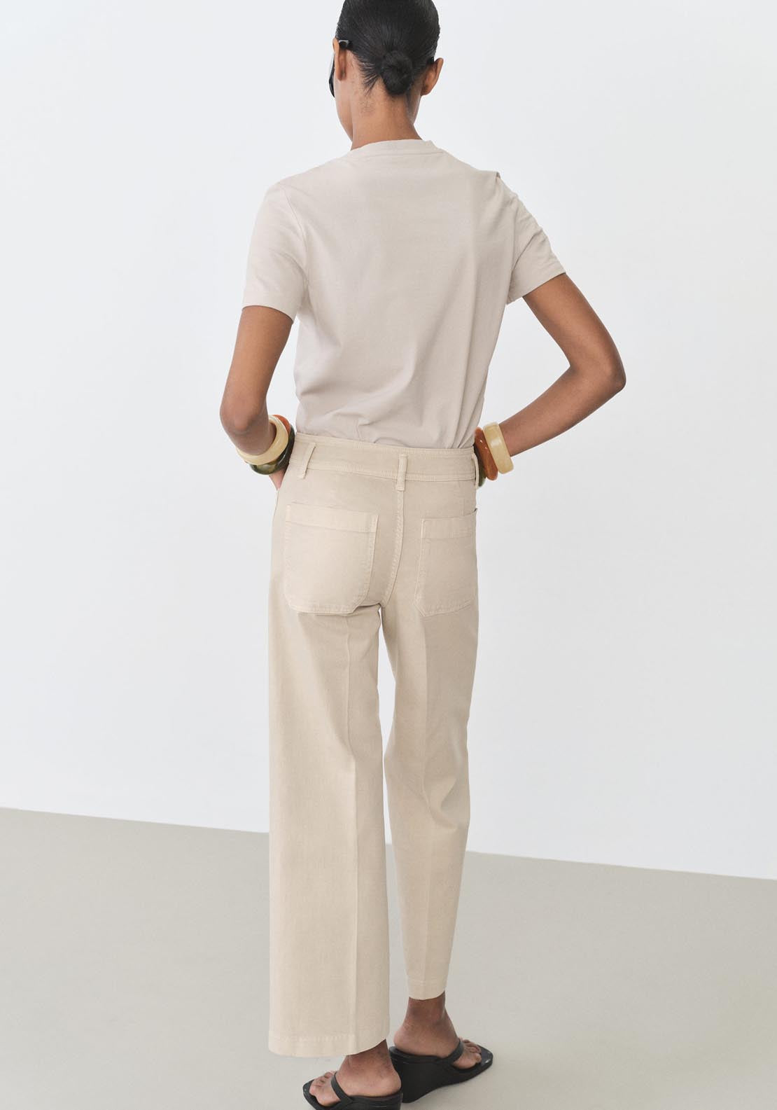 Mango Short Sleeve T-Shirt - Beige 2 Shaws Department Stores