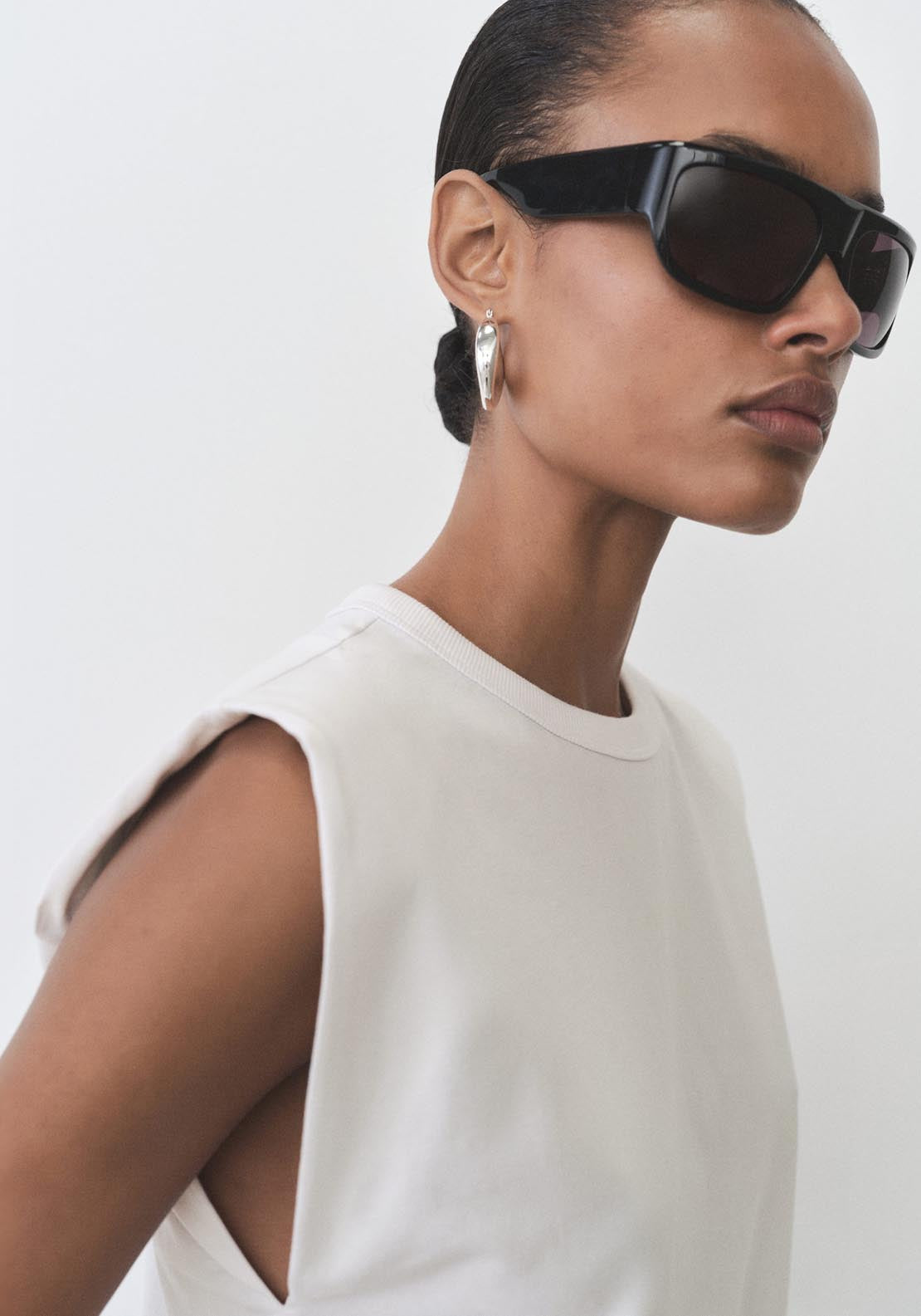 Mango Short Sleeve T-Shirt - White 3 Shaws Department Stores