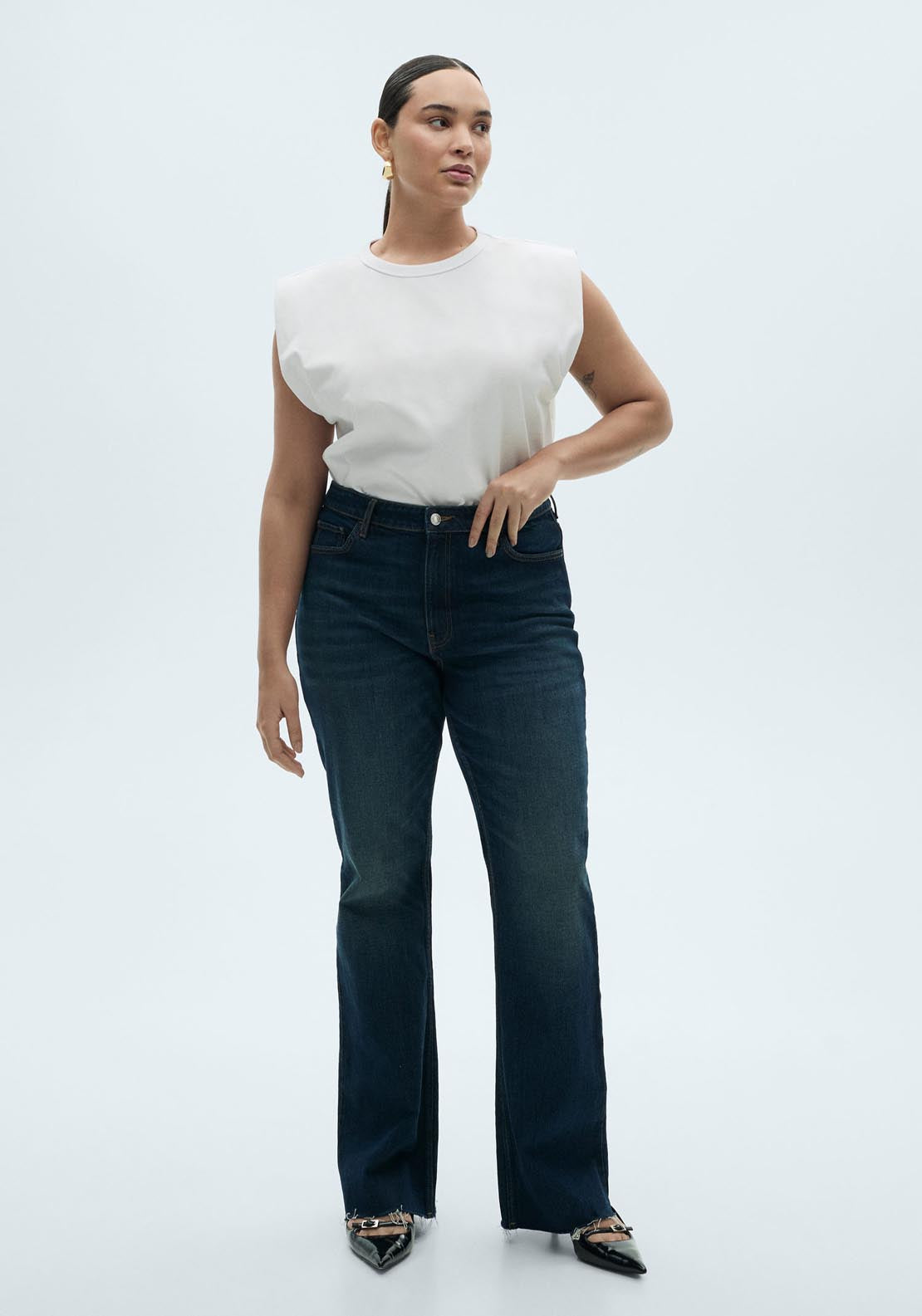Mango Short Sleeve T-Shirt - White 4 Shaws Department Stores