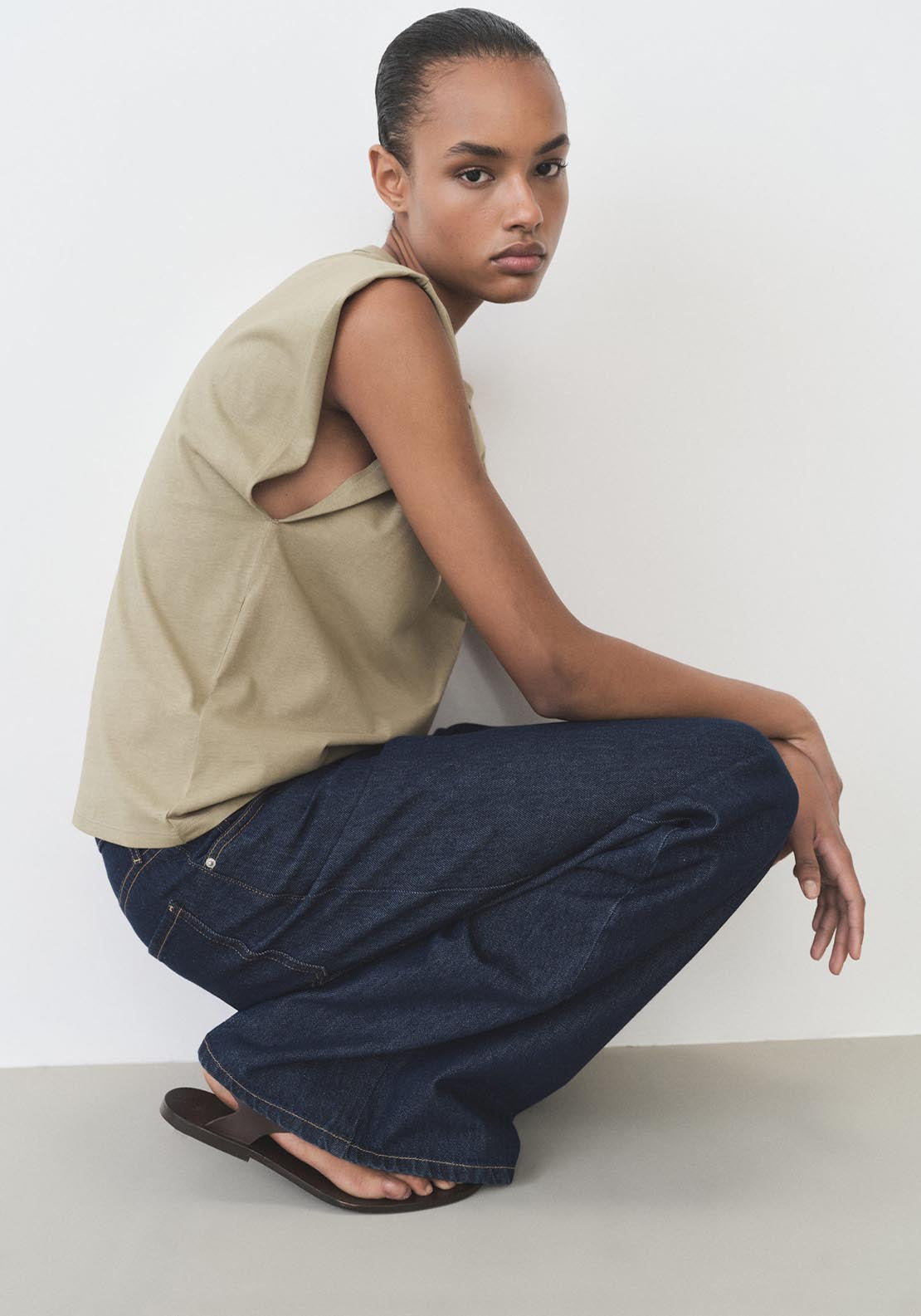 Mango Short Sleeve T-Shirt - Beige/khaki 4 Shaws Department Stores