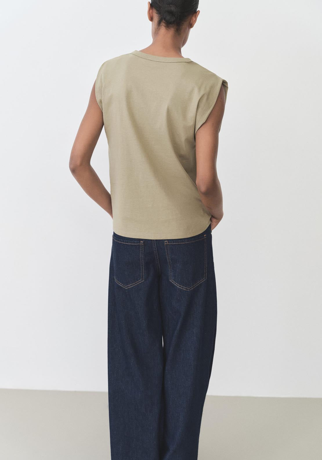 Mango Short Sleeve T-Shirt - Beige/khaki 2 Shaws Department Stores
