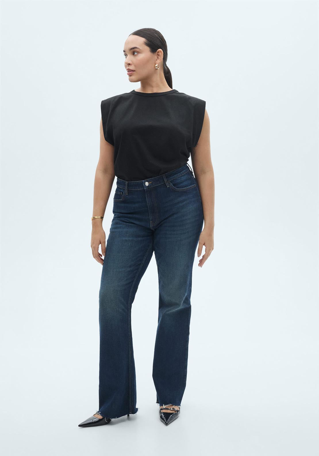 Mango Short Sleeve T-Shirt - Black 4 Shaws Department Stores