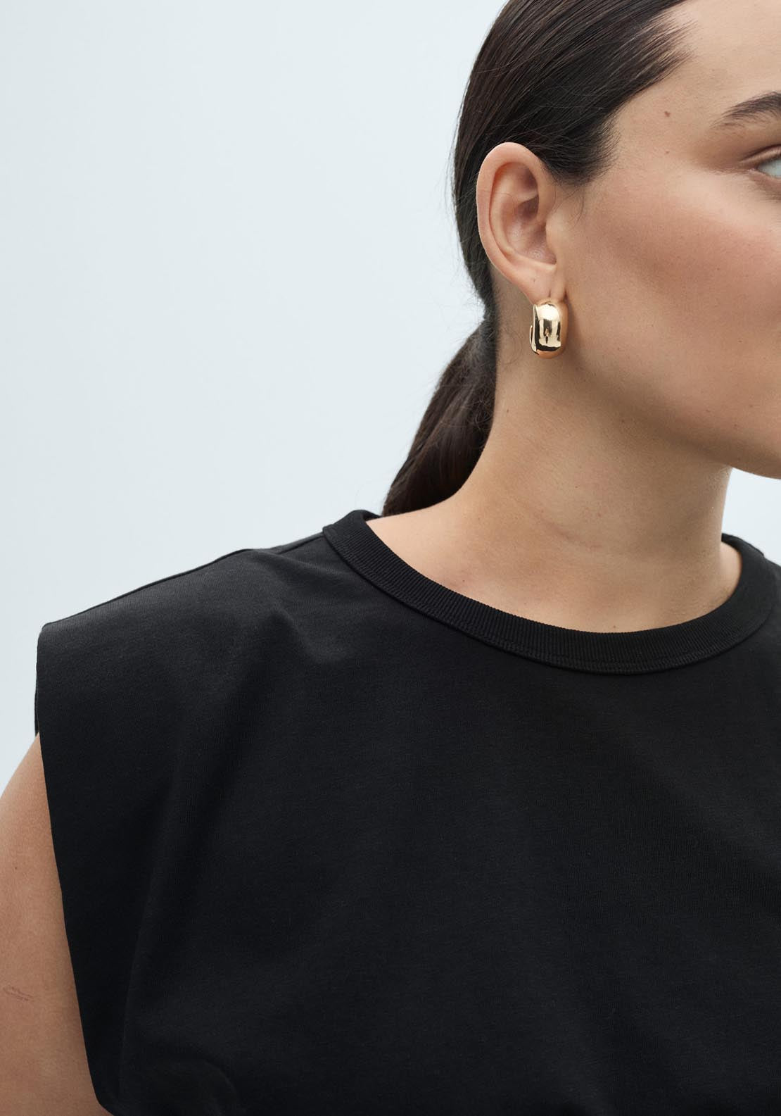 Mango Short Sleeve T-Shirt - Black 5 Shaws Department Stores