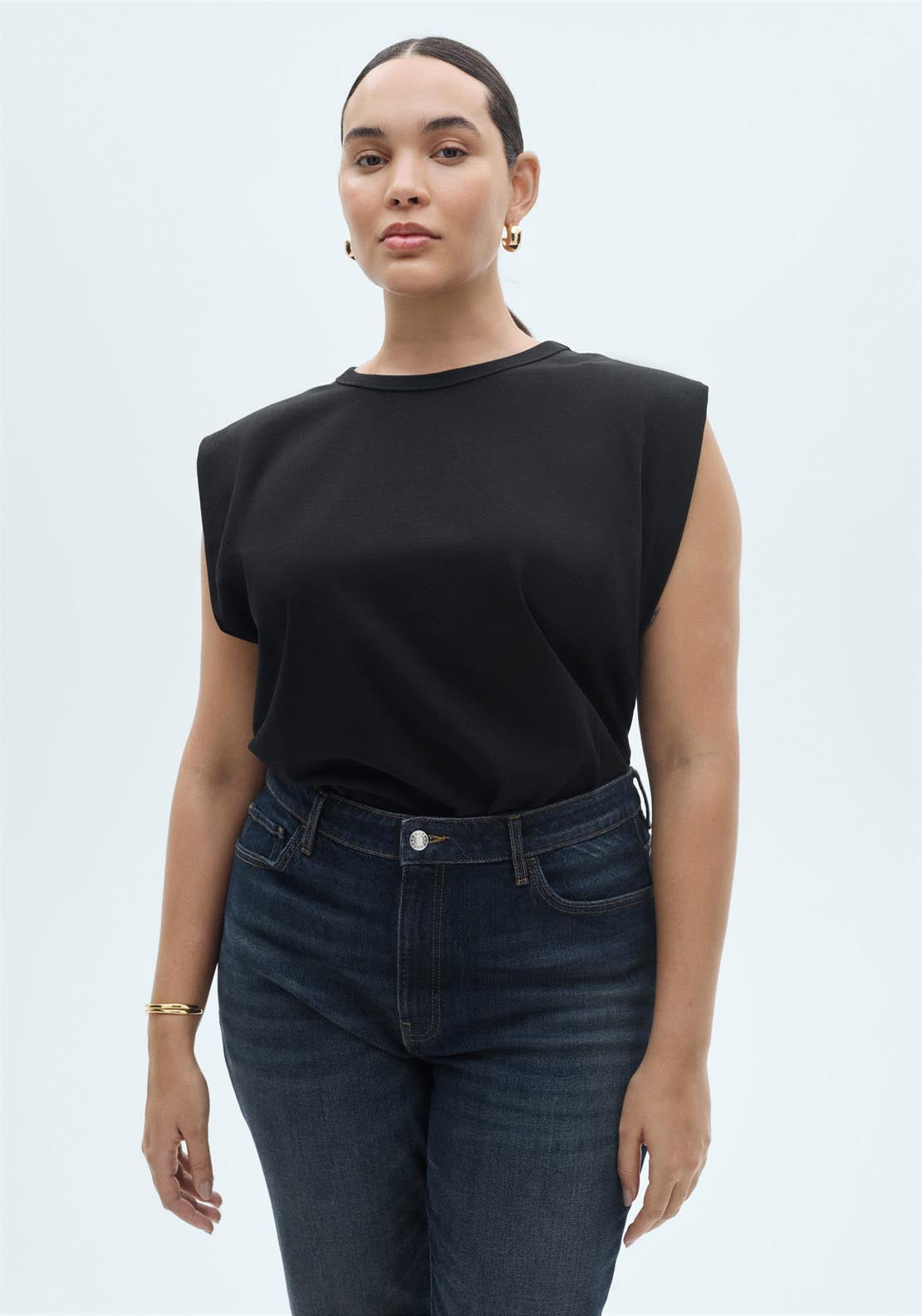 Mango Short Sleeve T-Shirt - Black 1 Shaws Department Stores