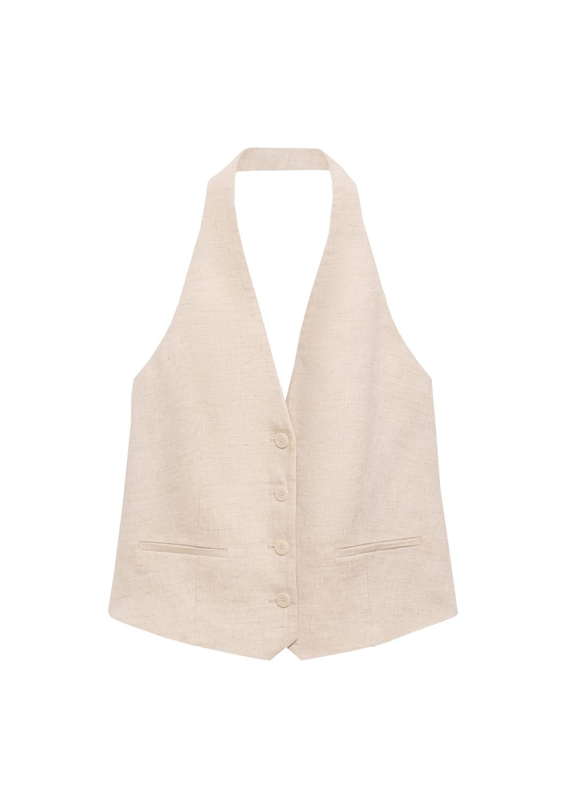 Mango Linen Suit Waistcoat - Light/pastel Gray 9 Shaws Department Stores
