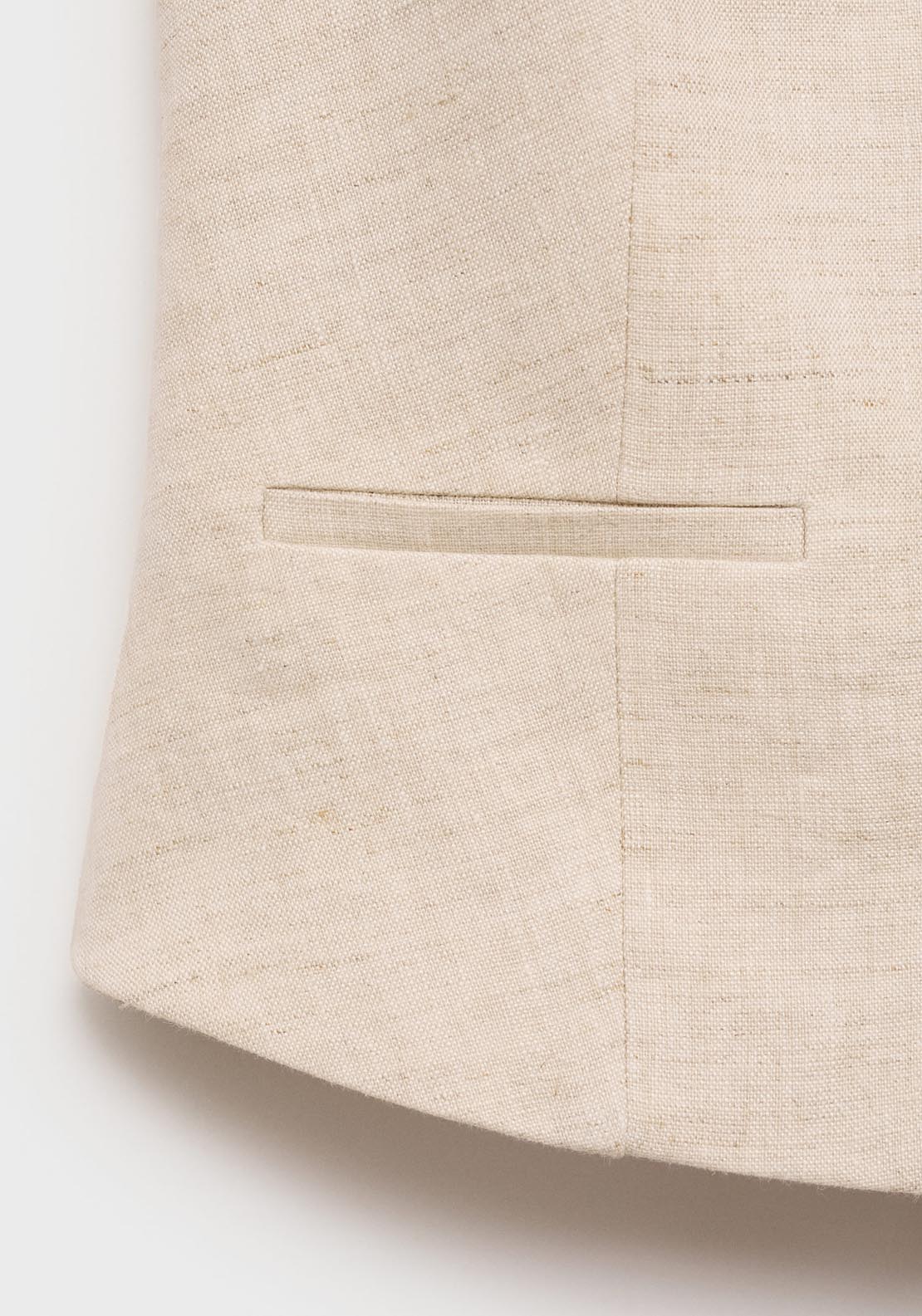 Mango Linen Suit Waistcoat - Light/pastel Gray 10 Shaws Department Stores