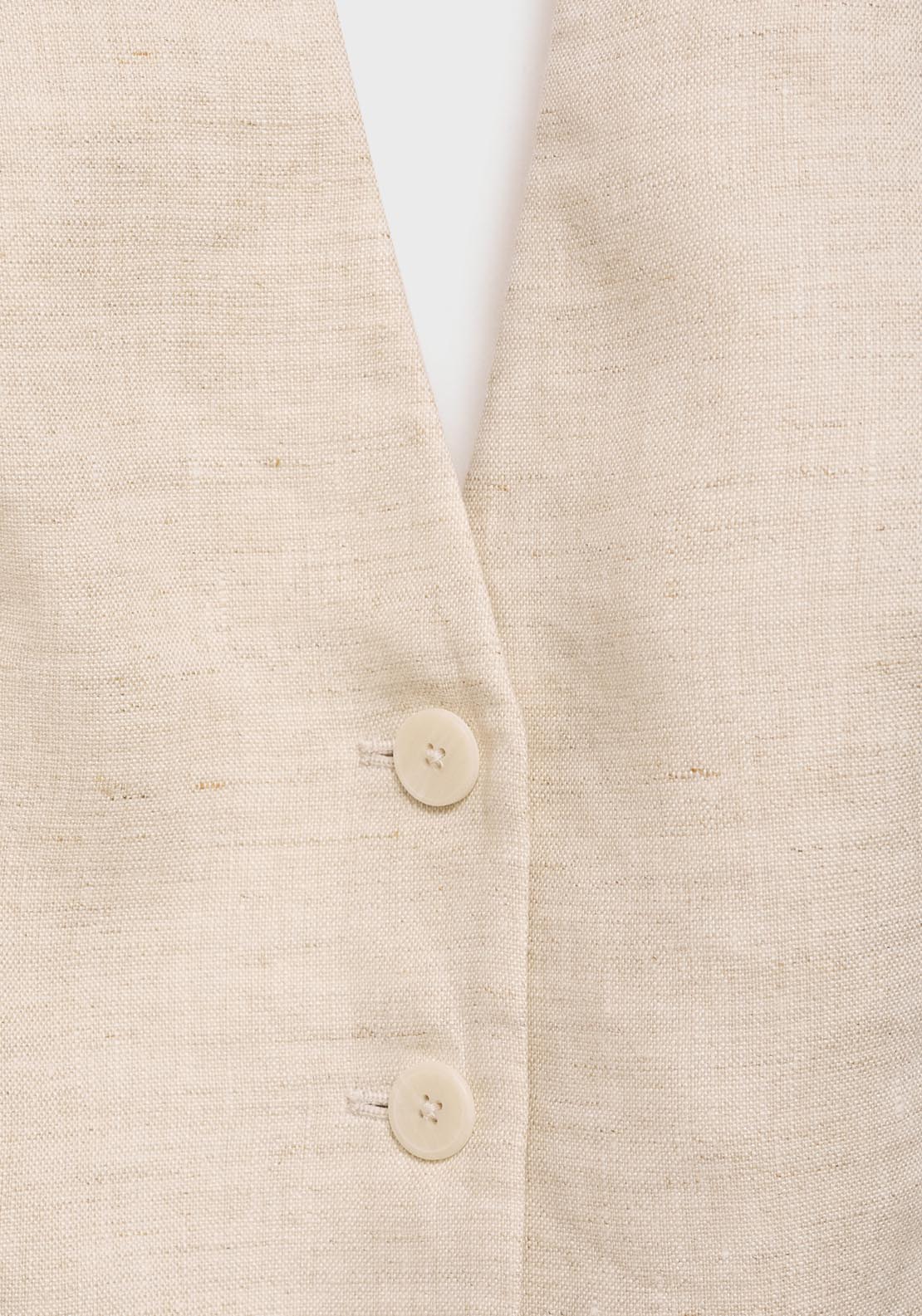 Mango Linen Suit Waistcoat - Light/pastel Gray 7 Shaws Department Stores
