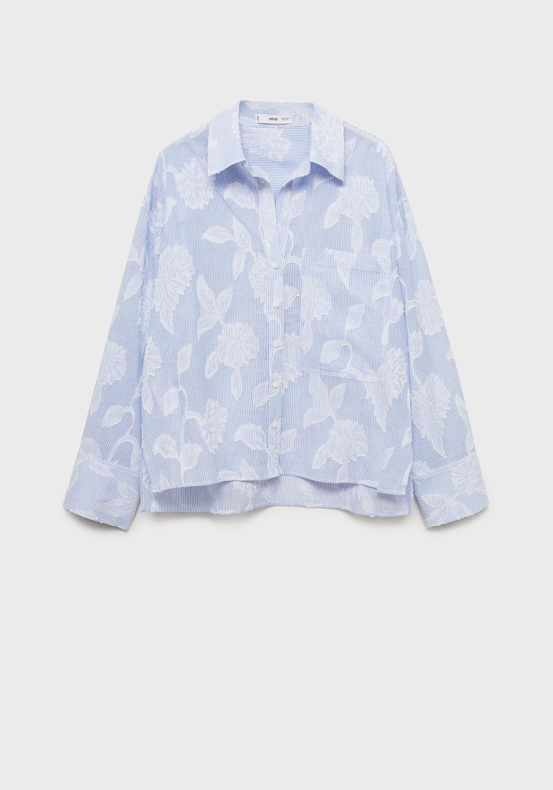 Mango Floral Shirt - Light/pastel Blue 6 Shaws Department Stores