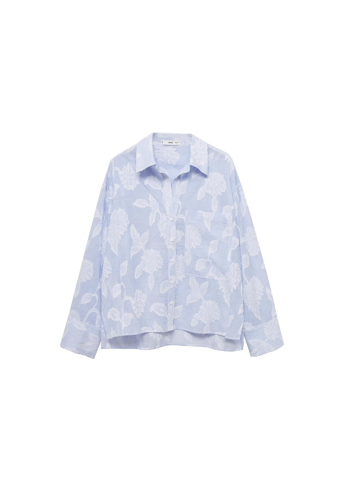 Mango Floral Shirt - Light/pastel Blue 7 Shaws Department Stores