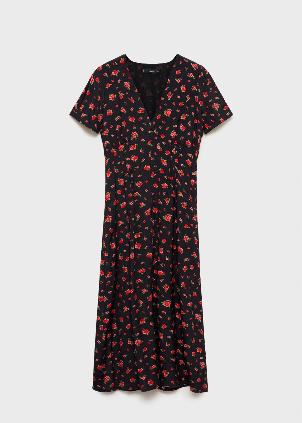 Mango Midi floral dress - Black 6 Shaws Department Stores