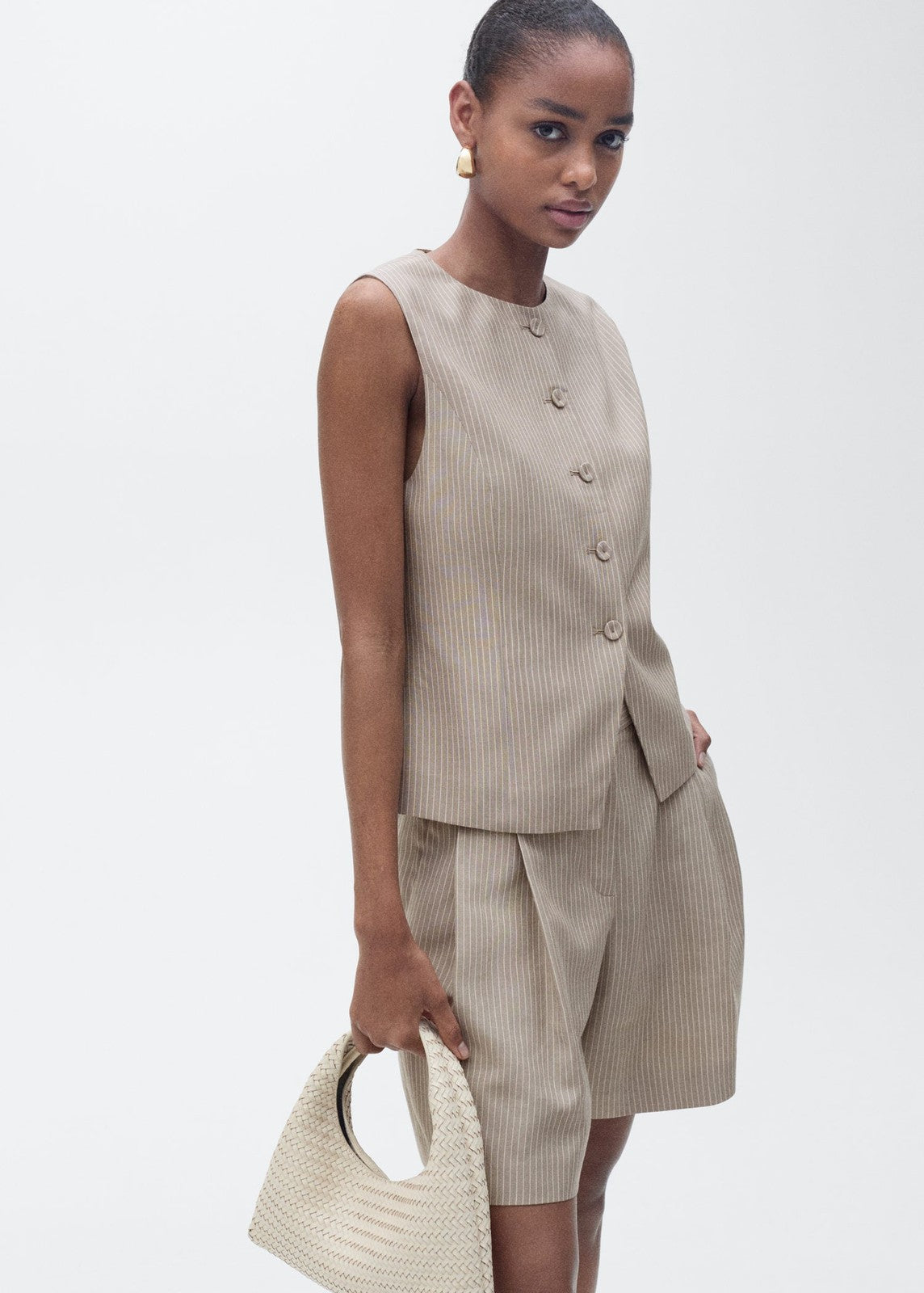 Mango Vest Vivian - Medium Brown 1 Shaws Department Stores
