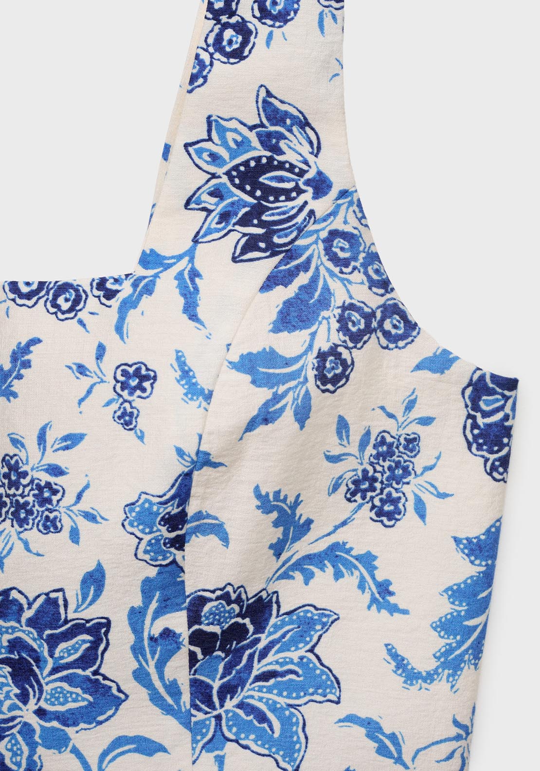 Mango Floral Crop Top With Low Neckline - Beige 7 Shaws Department Stores