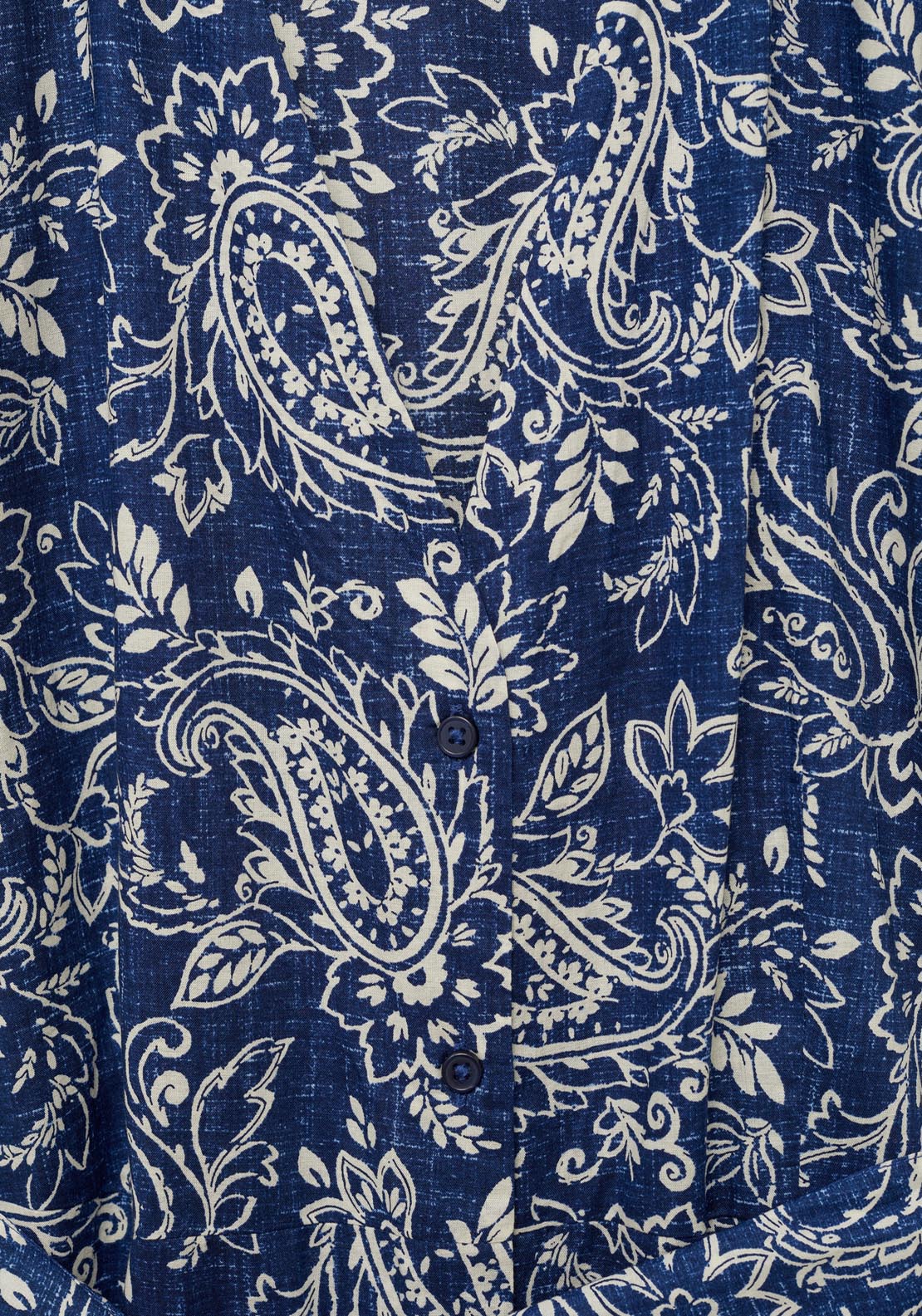 Mango Paisley Flared Dress With Belt - Medium Blue 10 Shaws Department Stores