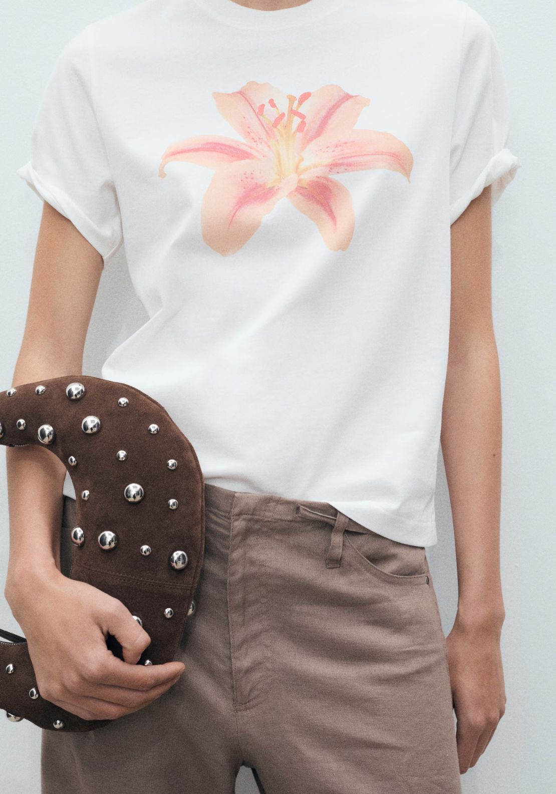 Mango Floral Print T-Shirt - White 1 Shaws Department Stores