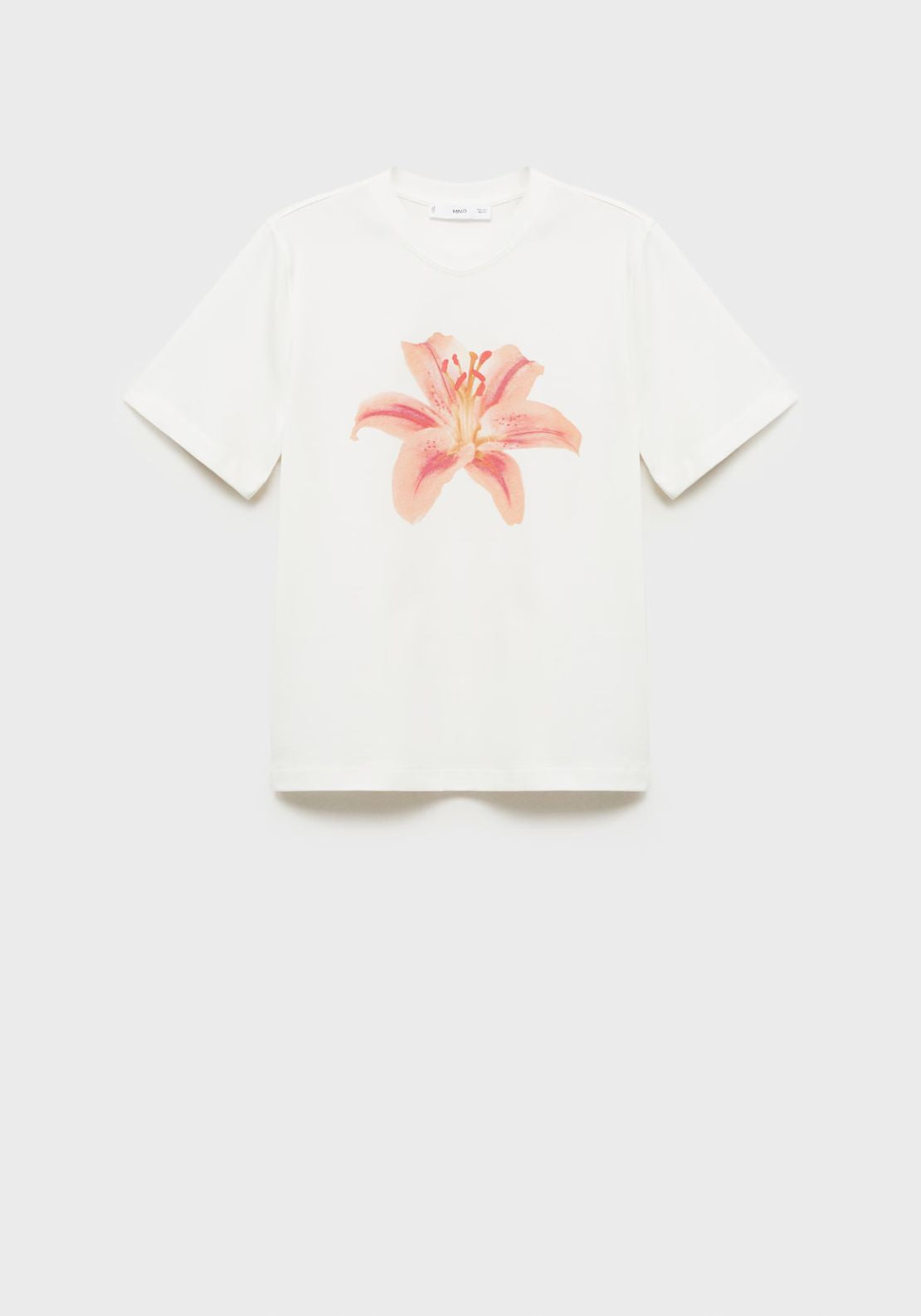 Mango Floral Print T-Shirt - White 6 Shaws Department Stores