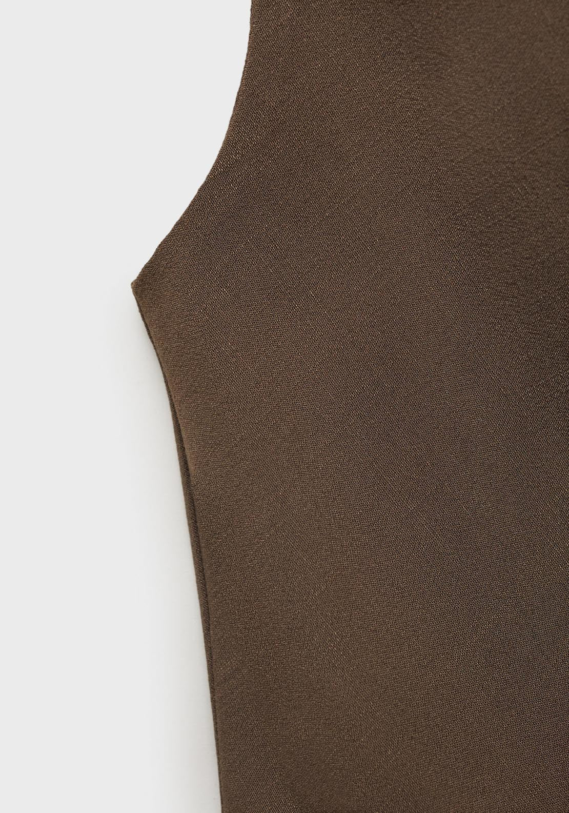 Mango Asymmetrical Draped Top With Straps - Brown 6 Shaws Department Stores