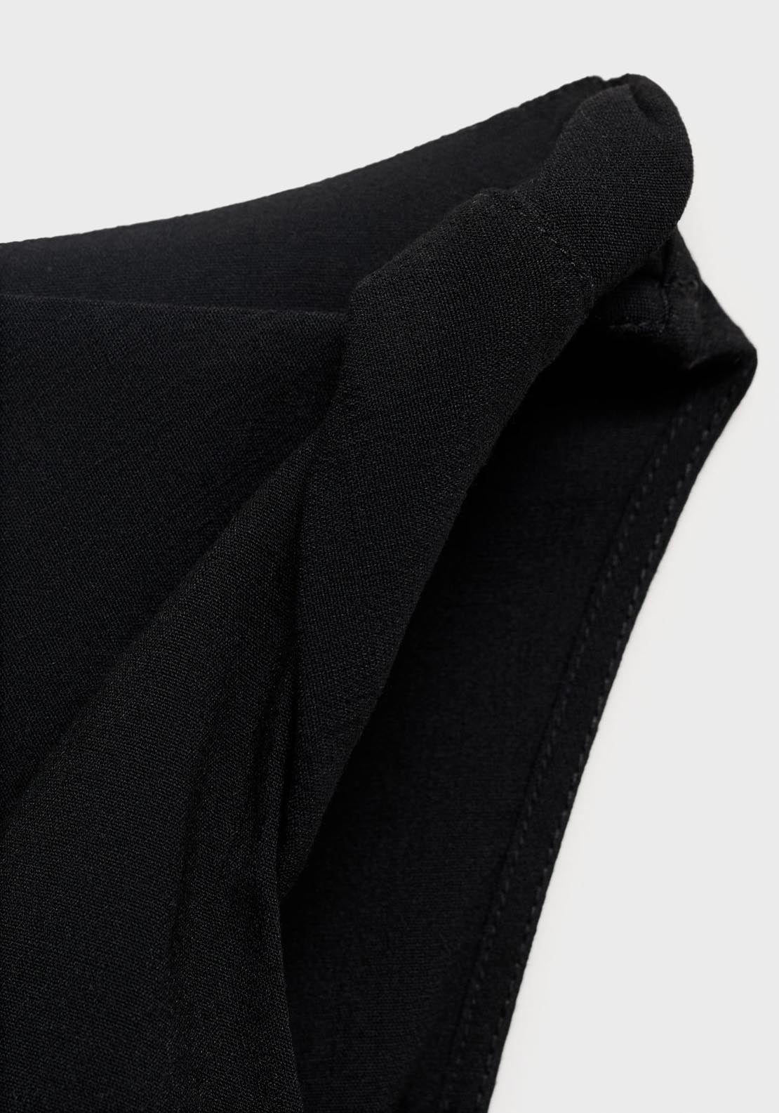 Mango Asymmetrical Draped Top With Straps - Black 4 Shaws Department Stores